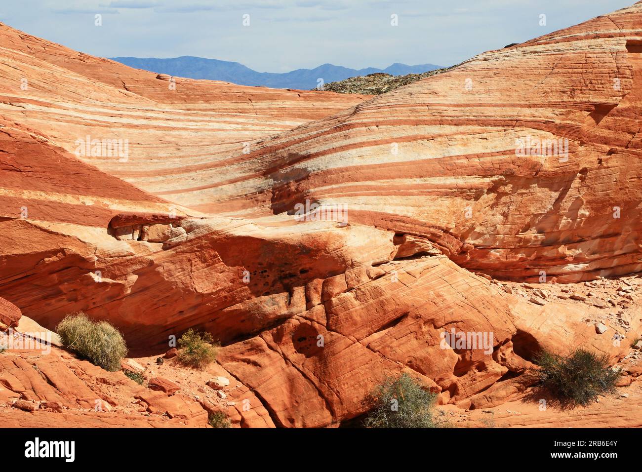 Vista laterale al Fire Wave - Valley of Fire State Park, Nevada Foto Stock