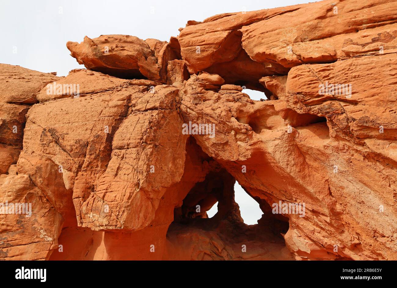 Buche nella roccia - Valley of Fire State Park, Nevada Foto Stock