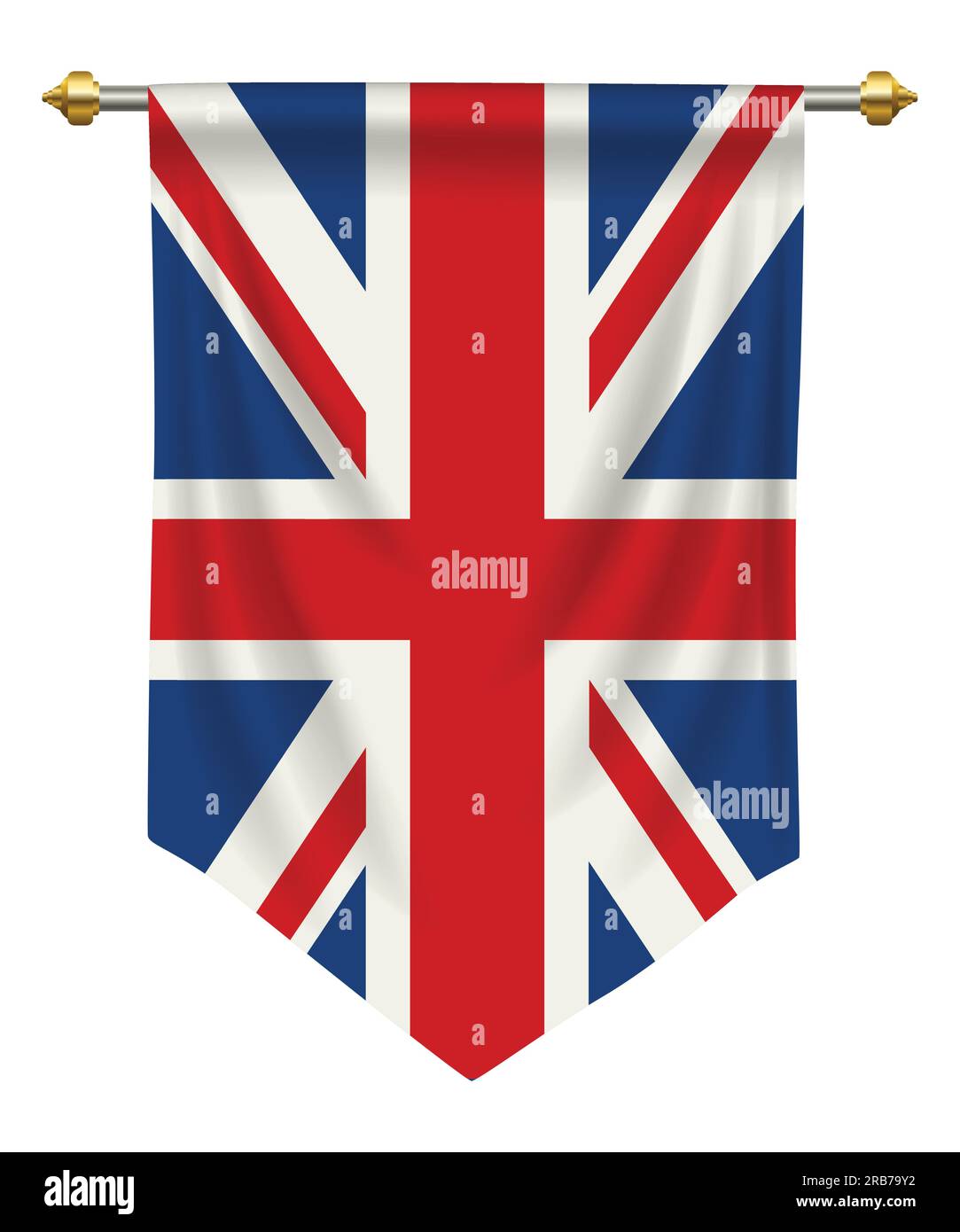 Bandiera del Regno Unito o pennant isolato su bianco Illustrazione Vettoriale