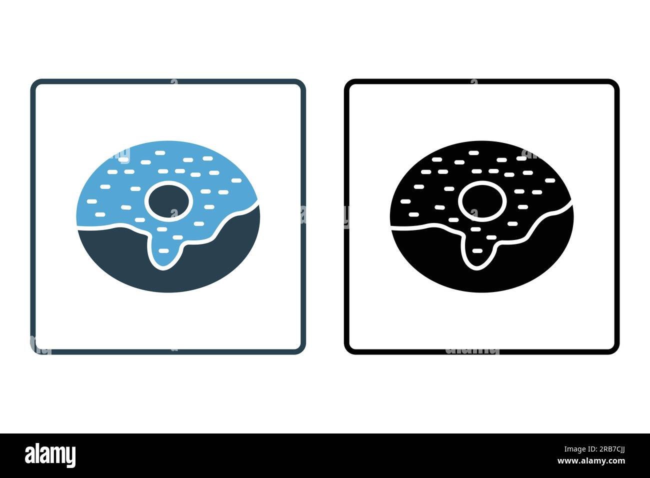 Icona ciambelle. icona relativa a panificio, cibo. Design a icona solido. Semplice progettazione vettoriale modificabile Illustrazione Vettoriale