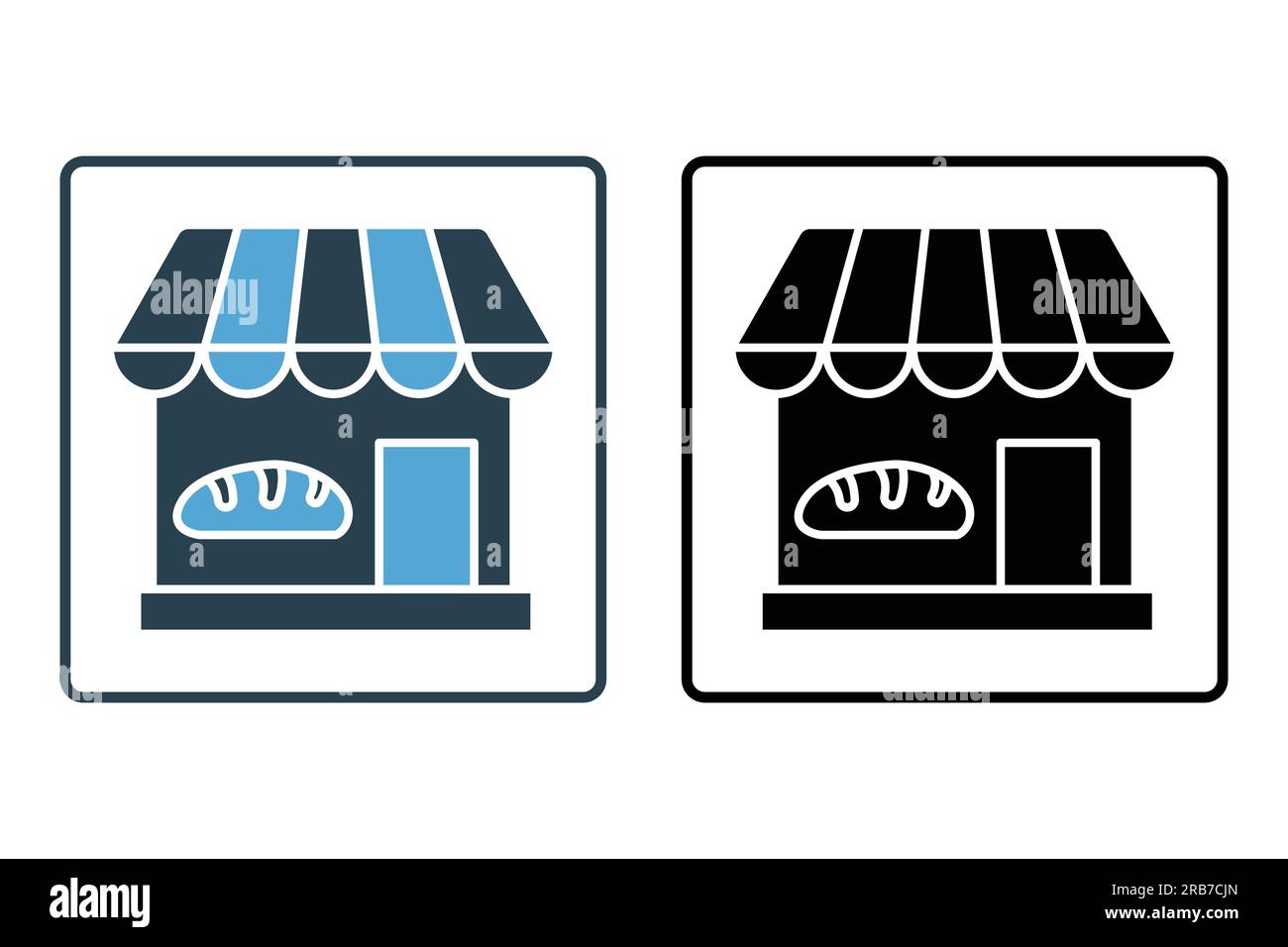 Icona Bakery Store. Design a icona solido. Semplice progettazione vettoriale modificabile Illustrazione Vettoriale