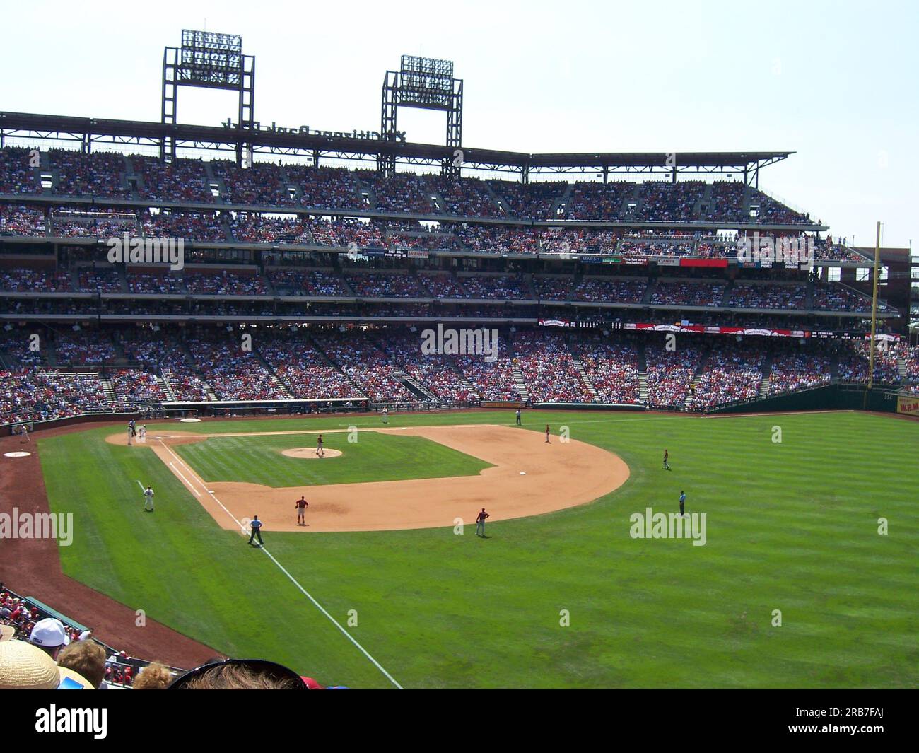 Attrazioni principali dalla visita dell'allora governatore dell'Idaho Dirk Kempthorne e della moglie Patricia a Filadelfia, Pennsylvania, per il tour navale e la partita di baseball dei Philadelphia Phillies Foto Stock