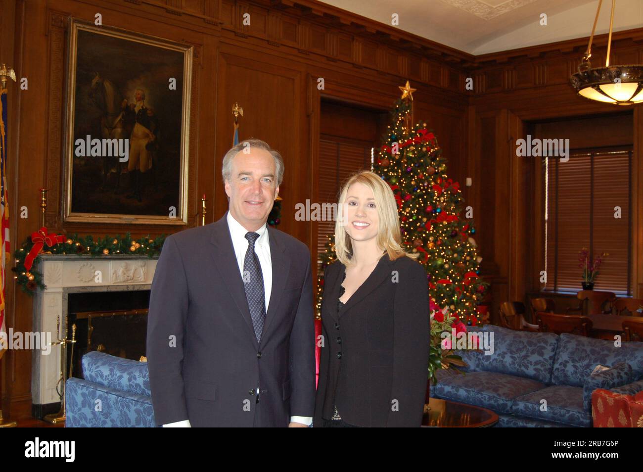 Segretario Dirk Kempthorne al Main Interior con Colbie Porter Foto Stock