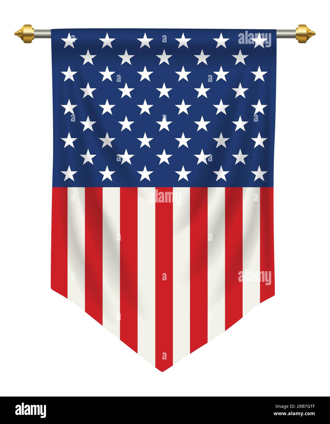Bandiera degli Stati Uniti d'America o pennant isolato su bianco Illustrazione Vettoriale