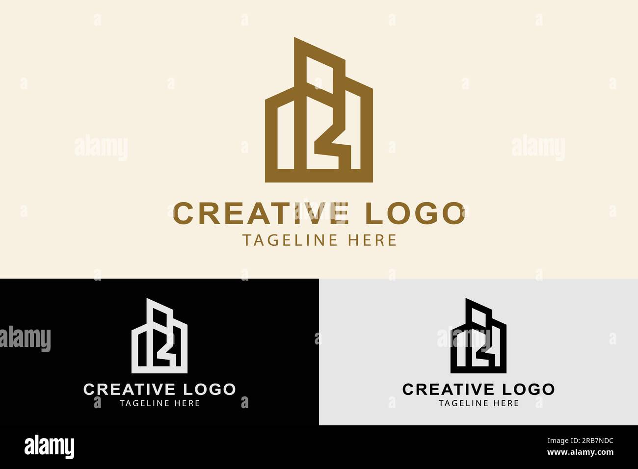 Logo dell'edificio con logo della lettera R. relativo a immobili, edifici, casa, casa, appartamento, ufficio, architettura. Logo creativo professionale. semplice v Illustrazione Vettoriale