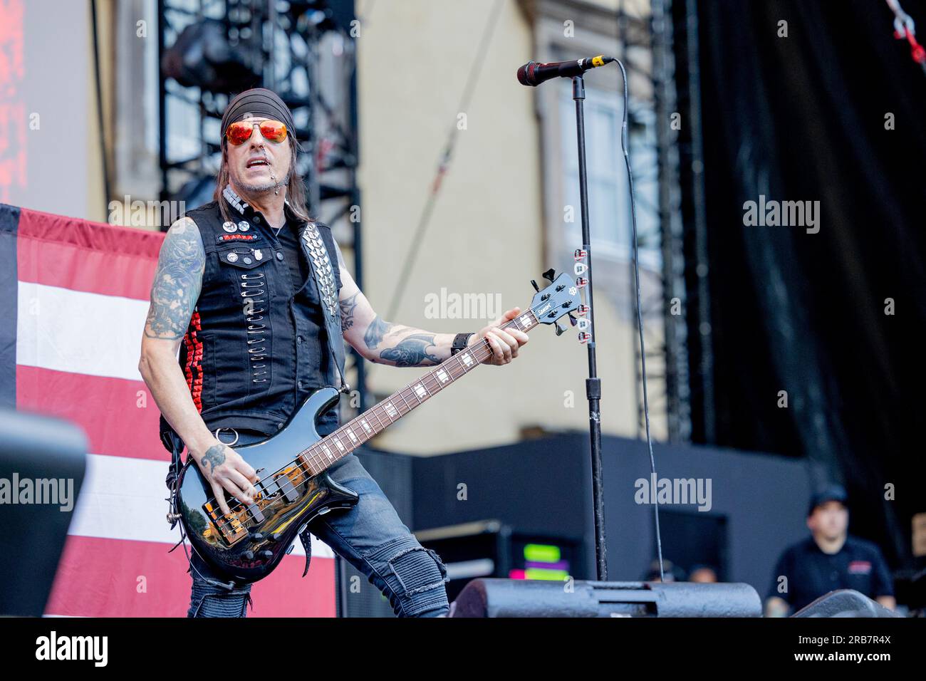 Italia 29 giugno 2023 Skid Row - atto di apertura per KISS - live in Piazza Napoleone Lucca © Andrea Ripamonti / Alamy Foto Stock