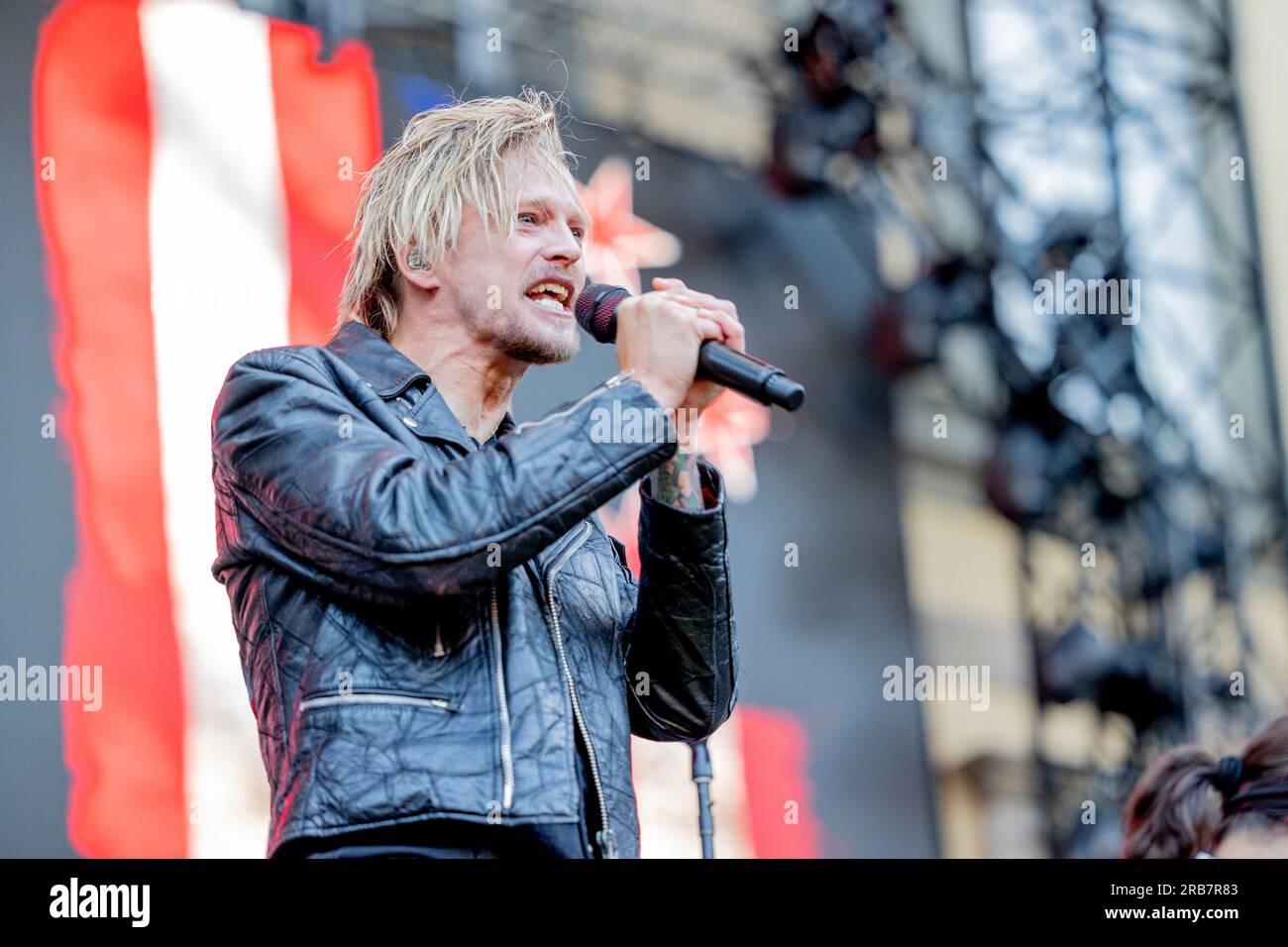 Italia 29 giugno 2023 Skid Row - atto di apertura per KISS - live in Piazza Napoleone Lucca © Andrea Ripamonti / Alamy Foto Stock
