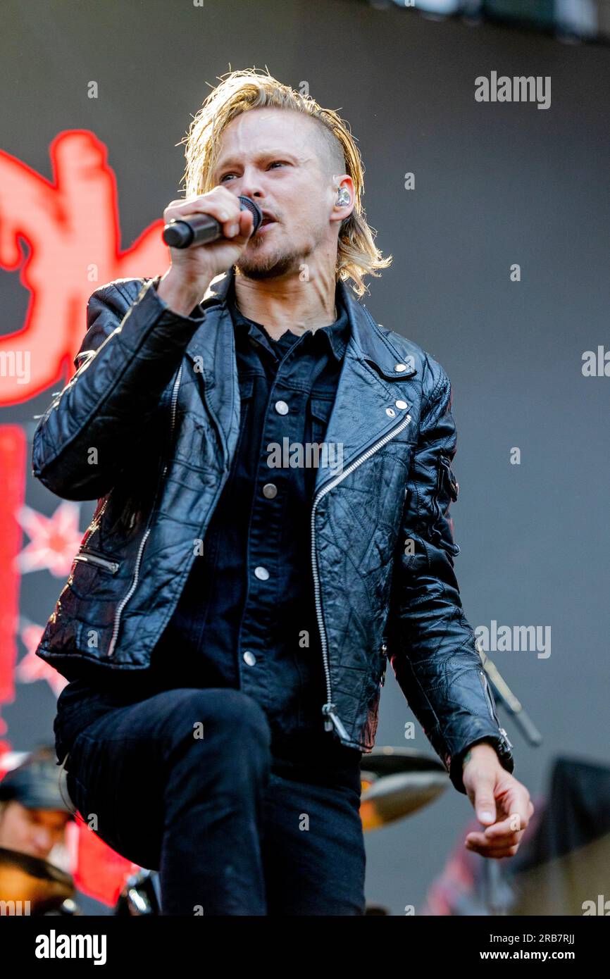 Italia 29 giugno 2023 Skid Row - atto di apertura per KISS - live in Piazza Napoleone Lucca © Andrea Ripamonti / Alamy Foto Stock