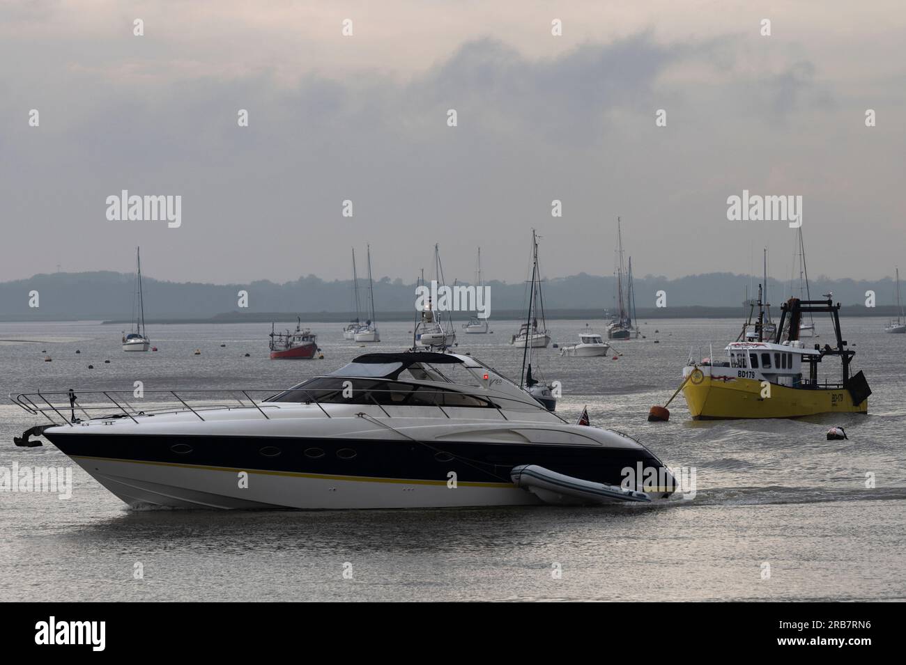 Princess Yachts V50, incrociatore a motore, fiume Deben Suffolk Foto Stock