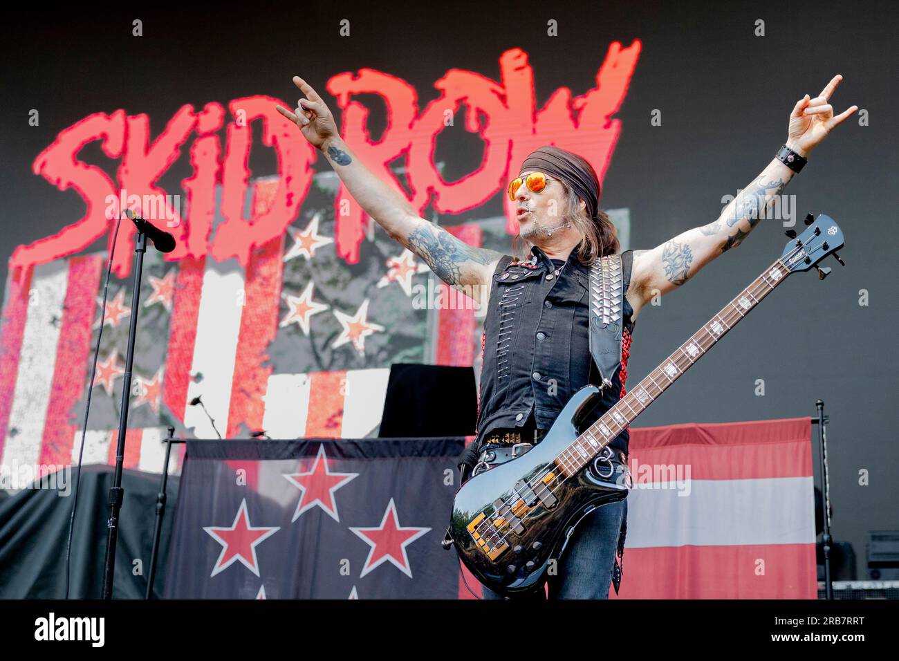 Italia 29 giugno 2023 Skid Row - atto di apertura per KISS - live in Piazza Napoleone Lucca © Andrea Ripamonti / Alamy Foto Stock