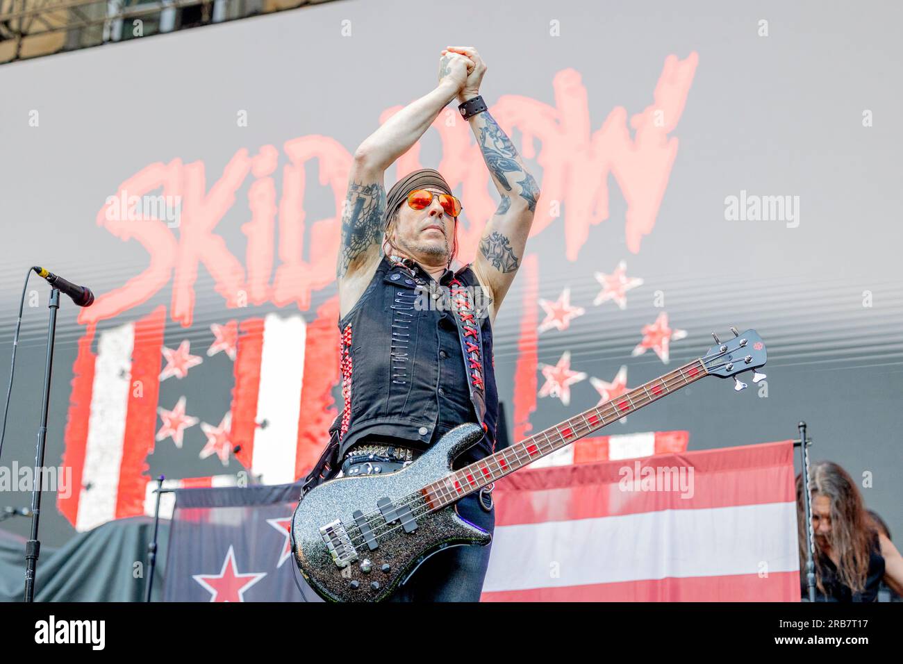 Italia 29 giugno 2023 Skid Row - atto di apertura per KISS - live in Piazza Napoleone Lucca © Andrea Ripamonti / Alamy Foto Stock
