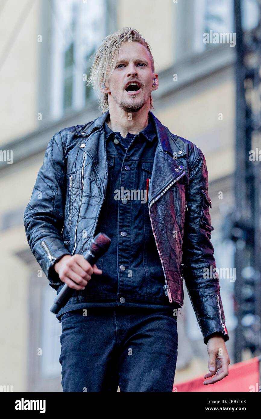 Italia 29 giugno 2023 Skid Row - atto di apertura per KISS - live in Piazza Napoleone Lucca © Andrea Ripamonti / Alamy Foto Stock