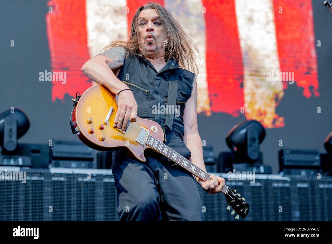 Italia 29 giugno 2023 Skid Row - atto di apertura per KISS - live in Piazza Napoleone Lucca © Andrea Ripamonti / Alamy Foto Stock