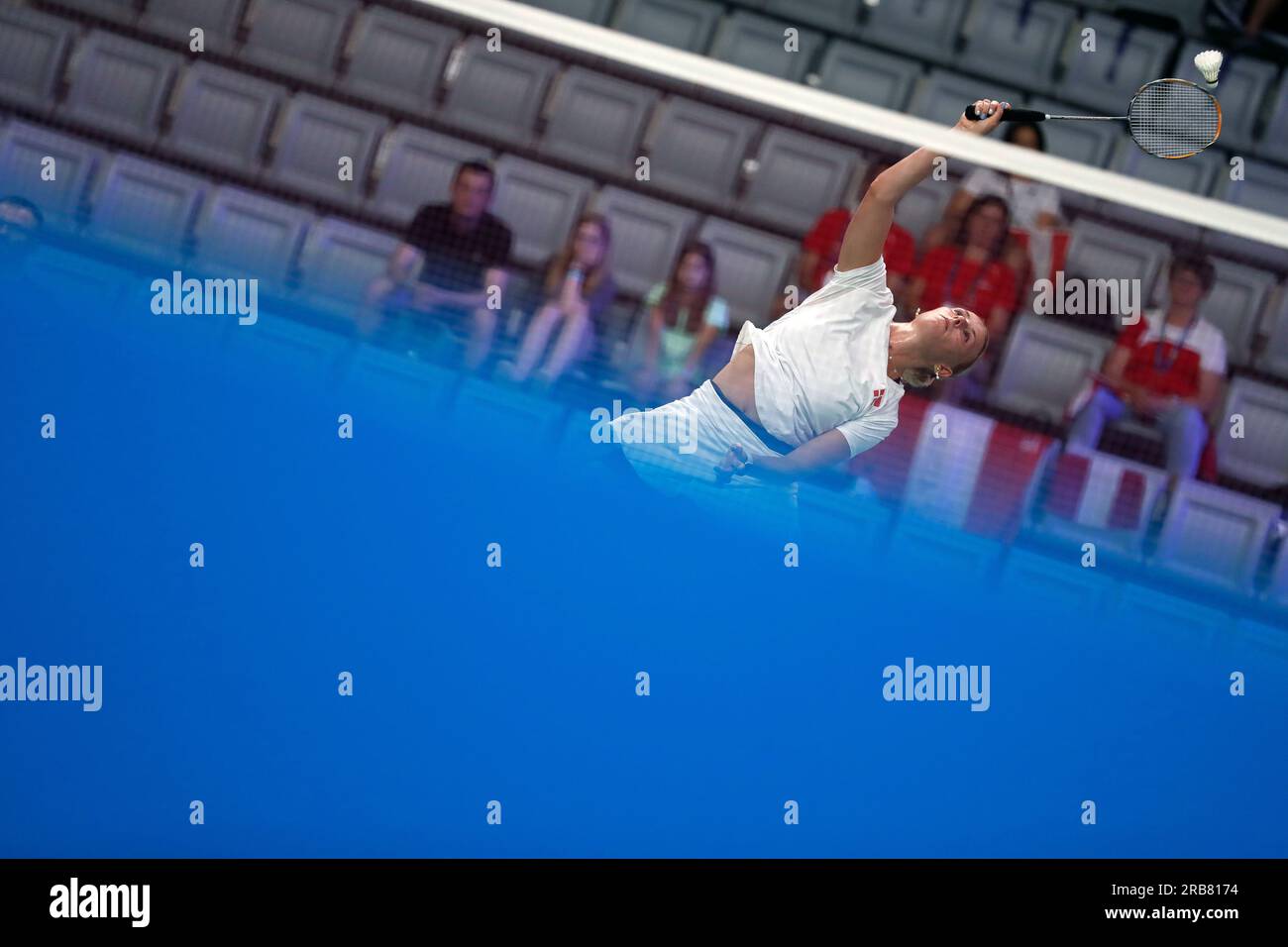 Tarnow, Slovenia. 26 giugno 2023: La Danimarca mia Blichfeldt compete nella Badminton - Women's Single Match durante i Giochi europei - Day 7 alla Jaskolka Arena di Tarnow, in Polonia. 26 giugno 2023. (Foto di Nikola Krstic/Alamy) Foto Stock