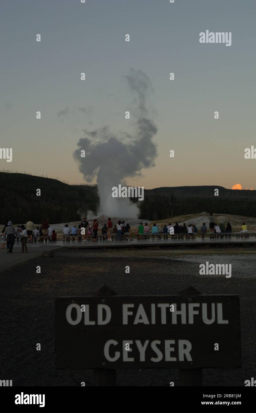 Viste del parco nazionale di Yellowstone, Wyoming, scattate durante la visita dal segretario Dirk Kempthorne e dagli assistenti Foto Stock