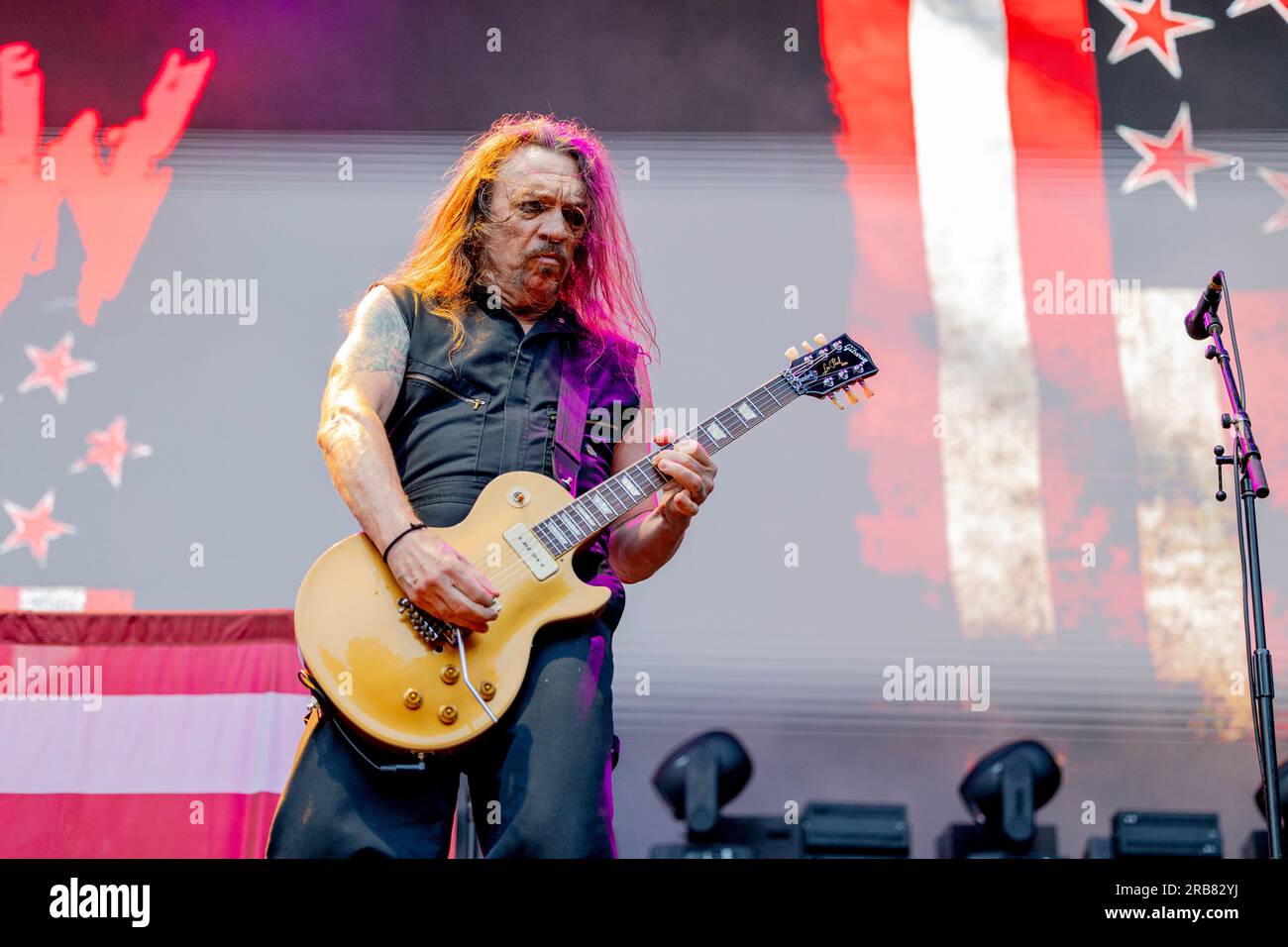 Italia 29 giugno 2023 Skid Row - atto di apertura per KISS - live in Piazza Napoleone Lucca © Andrea Ripamonti / Alamy Foto Stock