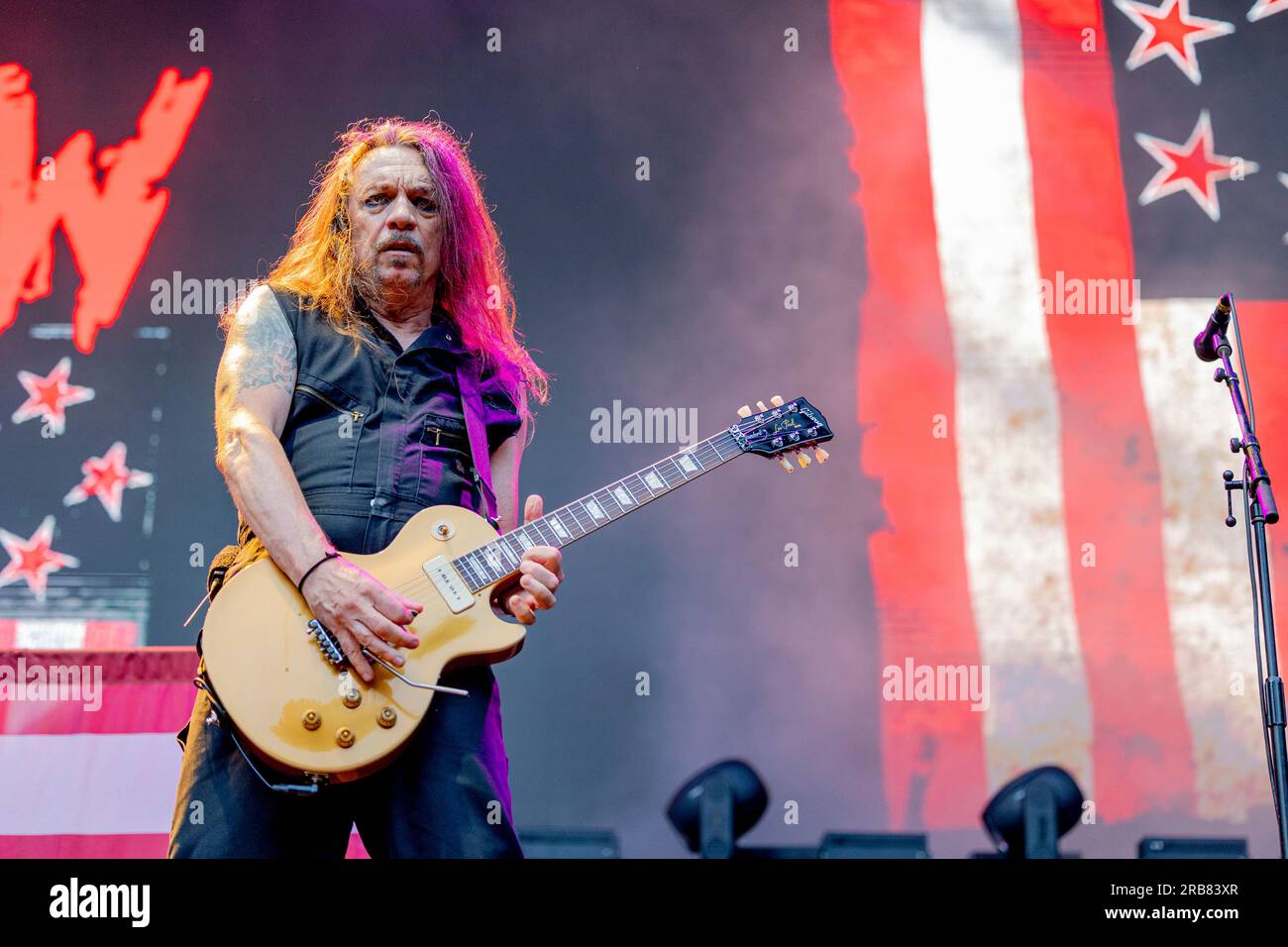 Italia 29 giugno 2023 Skid Row - atto di apertura per KISS - live in Piazza Napoleone Lucca © Andrea Ripamonti / Alamy Foto Stock