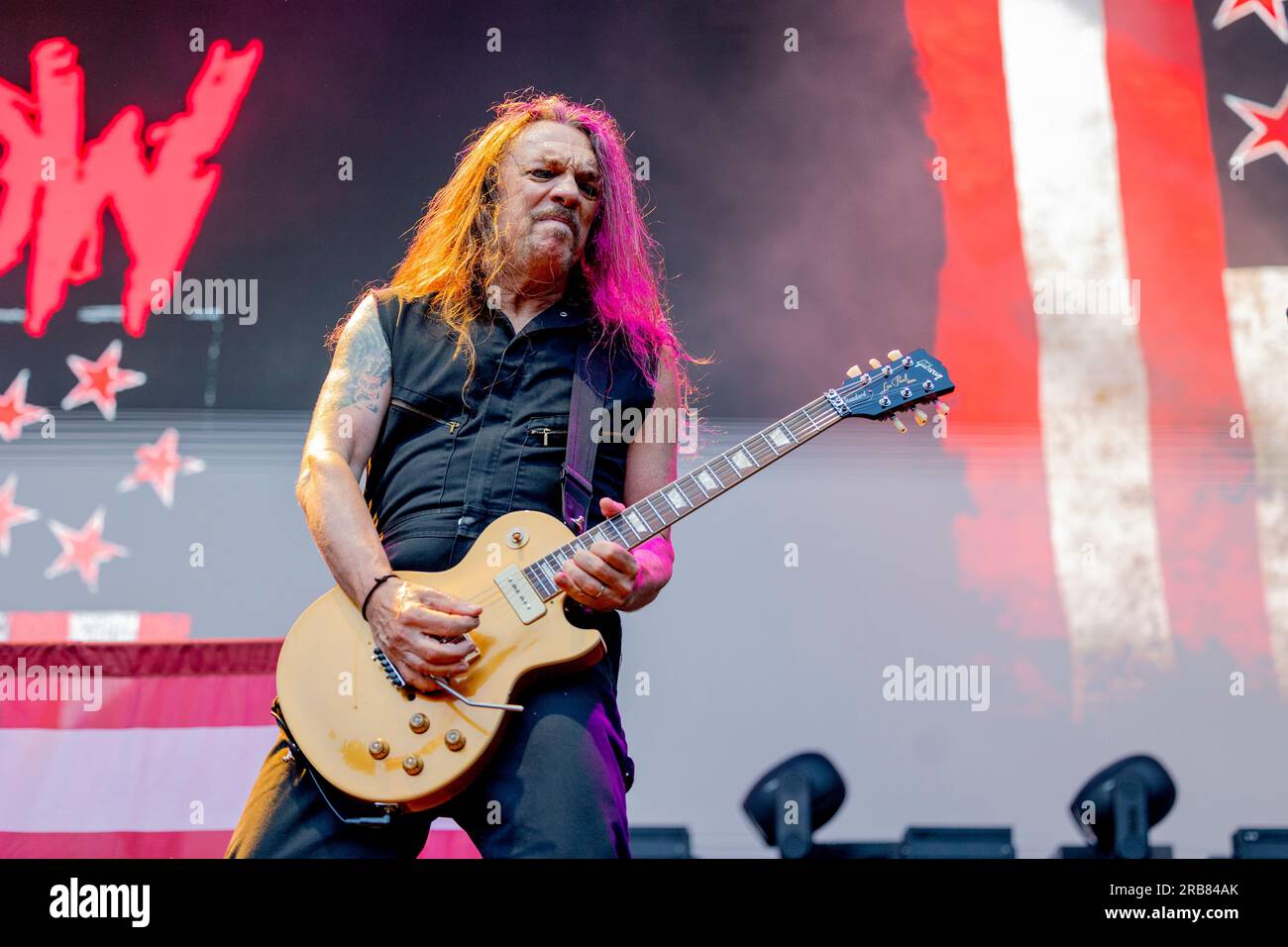 Italia 29 giugno 2023 Skid Row - atto di apertura per KISS - live in Piazza Napoleone Lucca © Andrea Ripamonti / Alamy Foto Stock