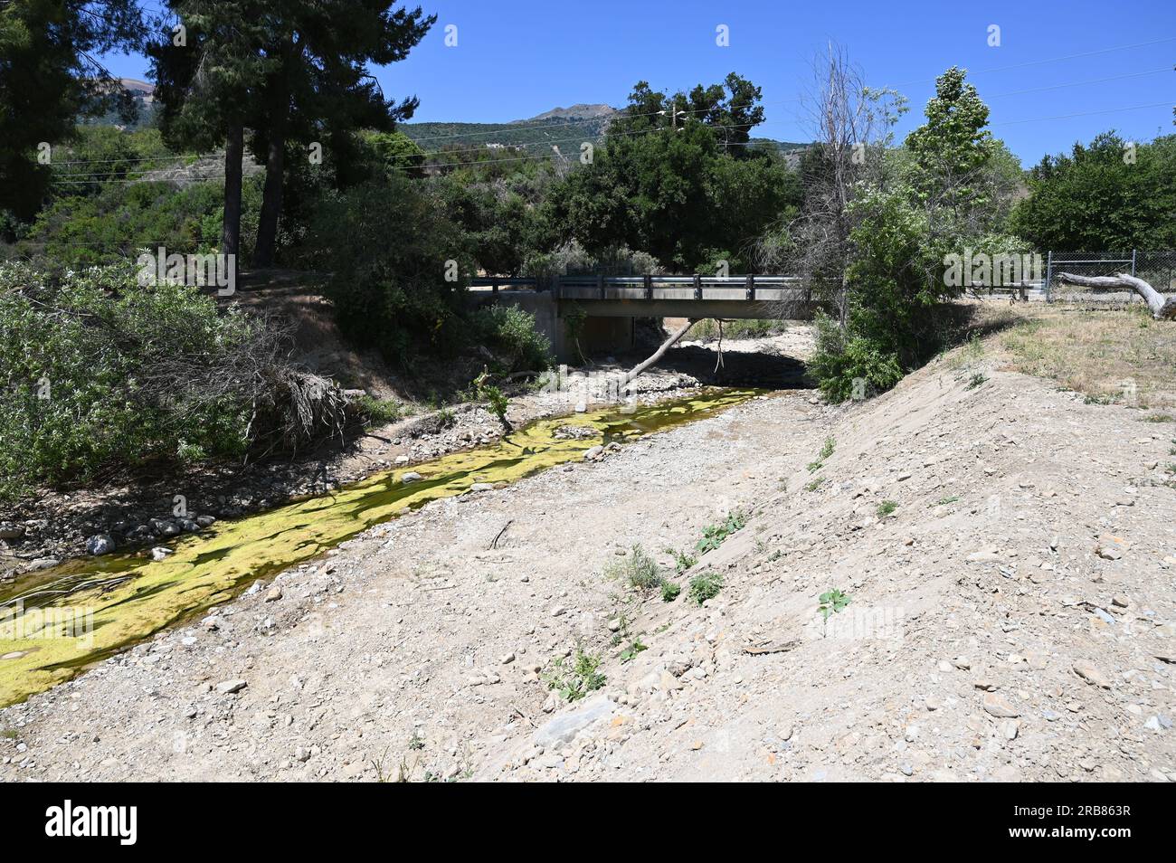 Affluente del lago Piru, situato nella Los Padres National Forest e nelle Topatopa Mountains della contea di Ventura, California. Foto Stock