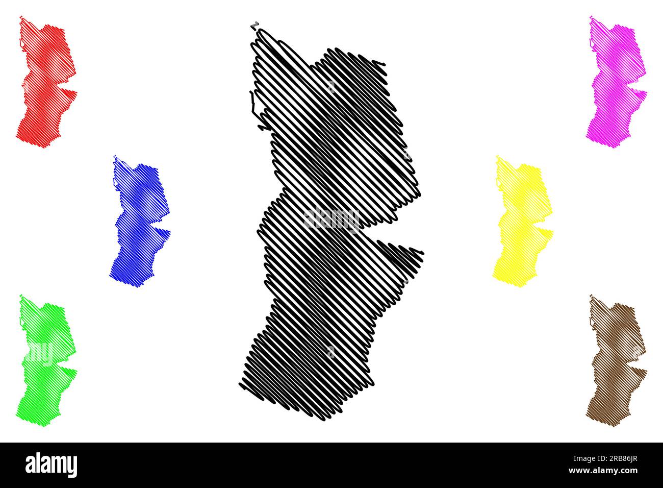 Vettore mappa i del comune di Londra di Hillingdon (Regno Unito di Gran Bretagna e Irlanda del Nord, contea e regione di Ceremonial Greater London, Inghilterra) Illustrazione Vettoriale