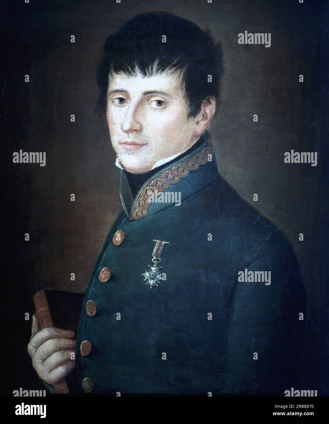 RIEGO, RAFAEL DEL. MILITAR Y POLITICO ESPAÑOL .SANTA MARIA DE TUÑAS 1785 - 1823. OLEO ANONIMO. MUSEO ROMANTICO . MADRID. Foto Stock