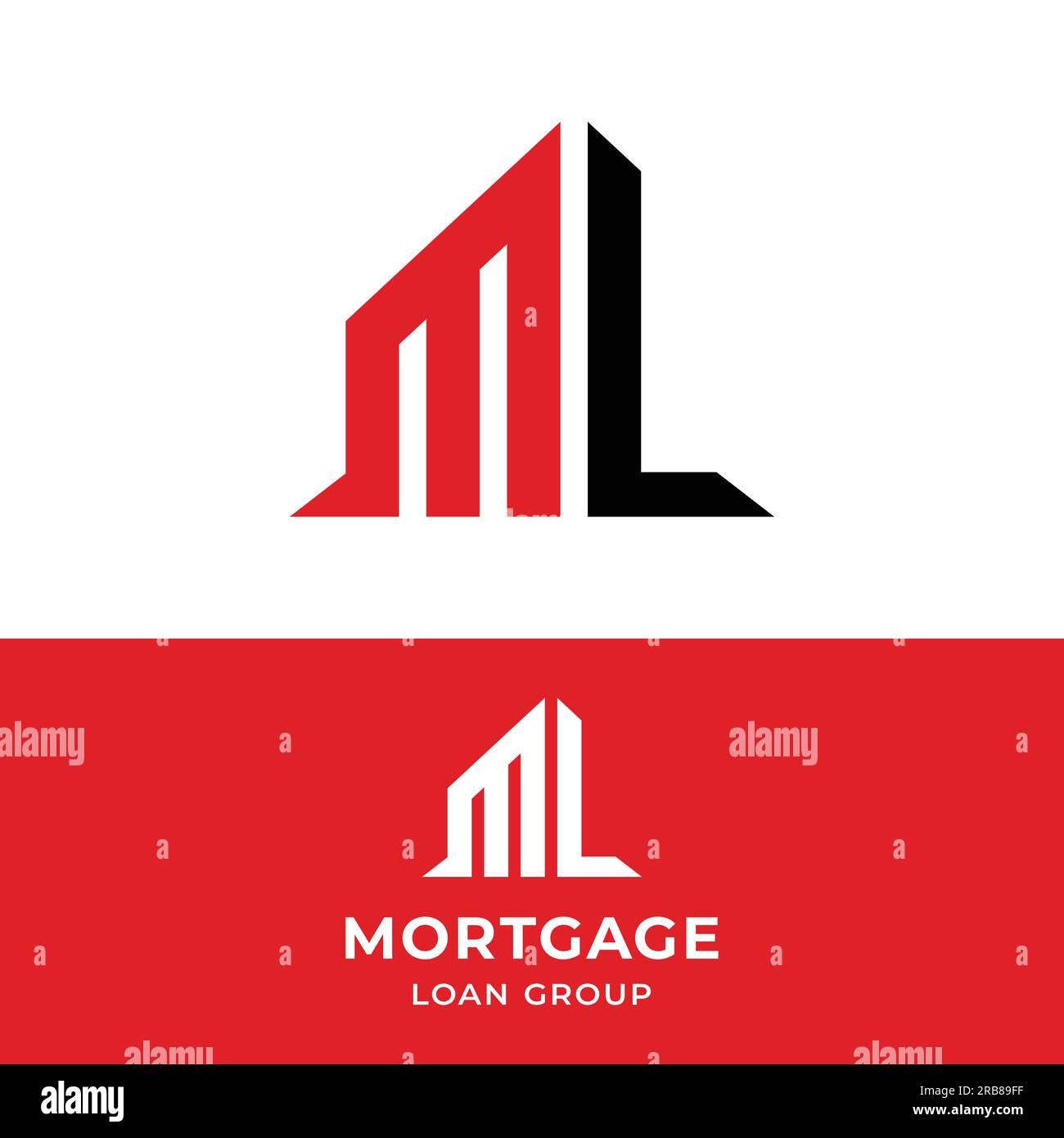 Lettera monogramma M L ML LM in stile semplice e moderno per edilizia generale Immobiliare investimenti Apparel Finanza Sport fitness Logo modello di progettazione Illustrazione Vettoriale