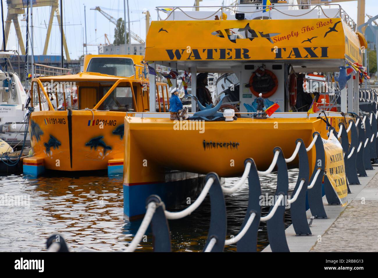 Taxi d'acqua al Mar Nero, trasporto in barca, Constanta , Romania Foto Stock
