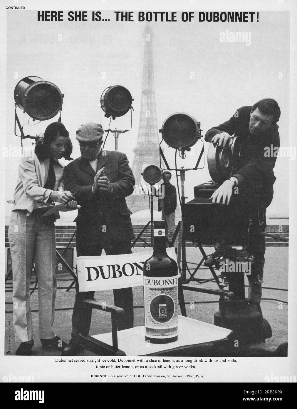 Spot Dubonnet su una rivista 1967 Foto Stock