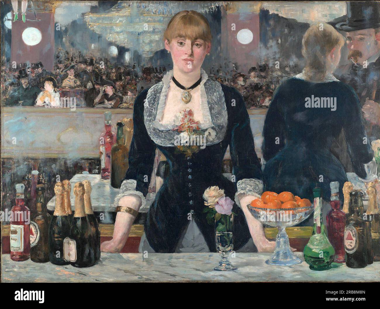 A Bar at the Folies-Bergere 1882; Parigi, Francia di Edouard Manet Foto Stock