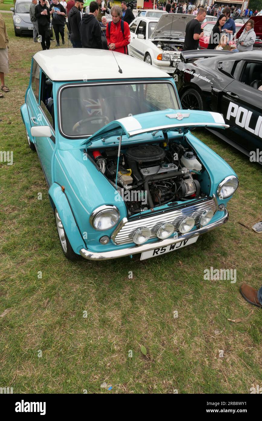 Rover Mini al Markeaton Car Show, Derby, 2023 Foto Stock