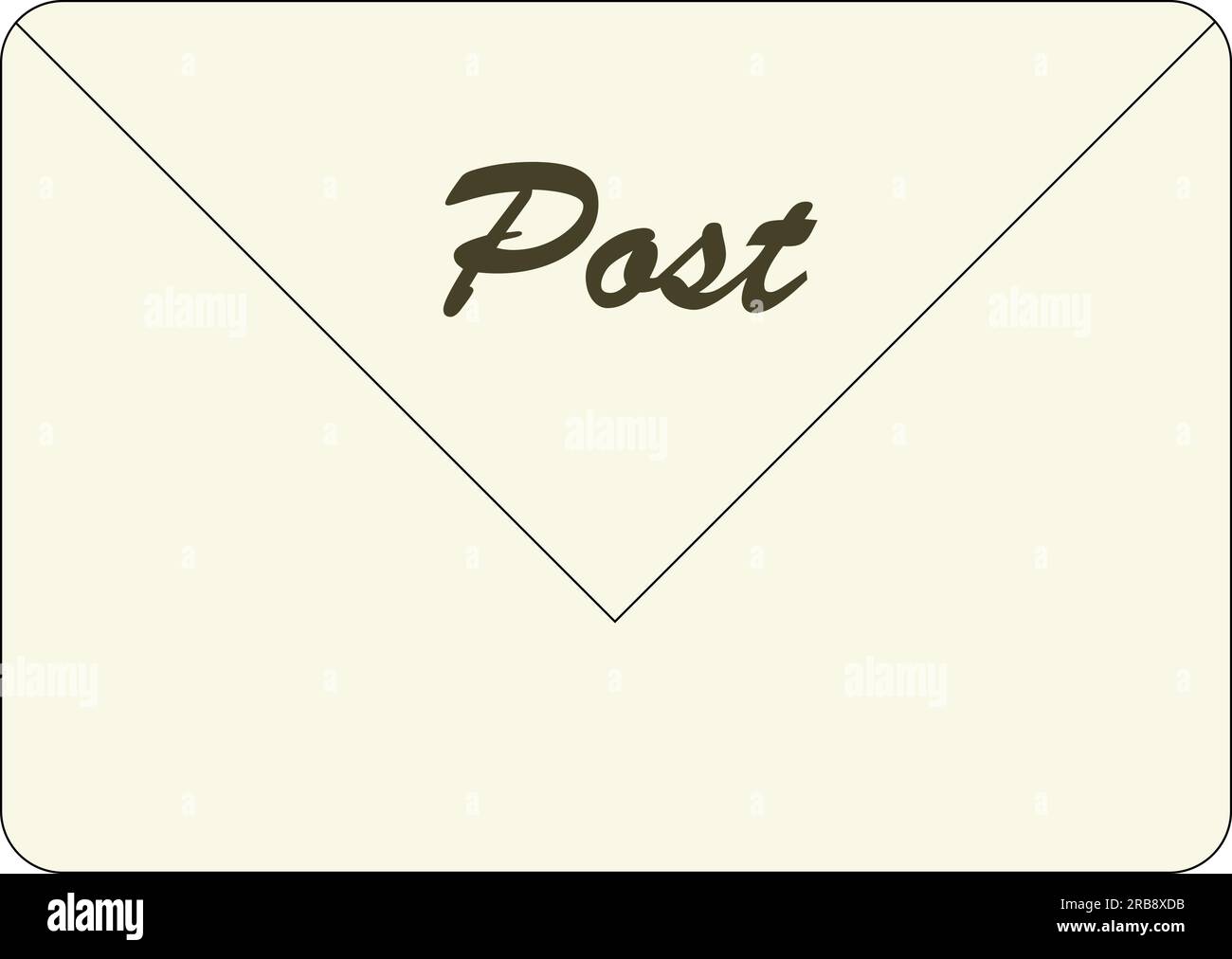 Grande busta vintage con la posta scritta. Banner sito Web retro per ufficio postale Illustrazione Vettoriale