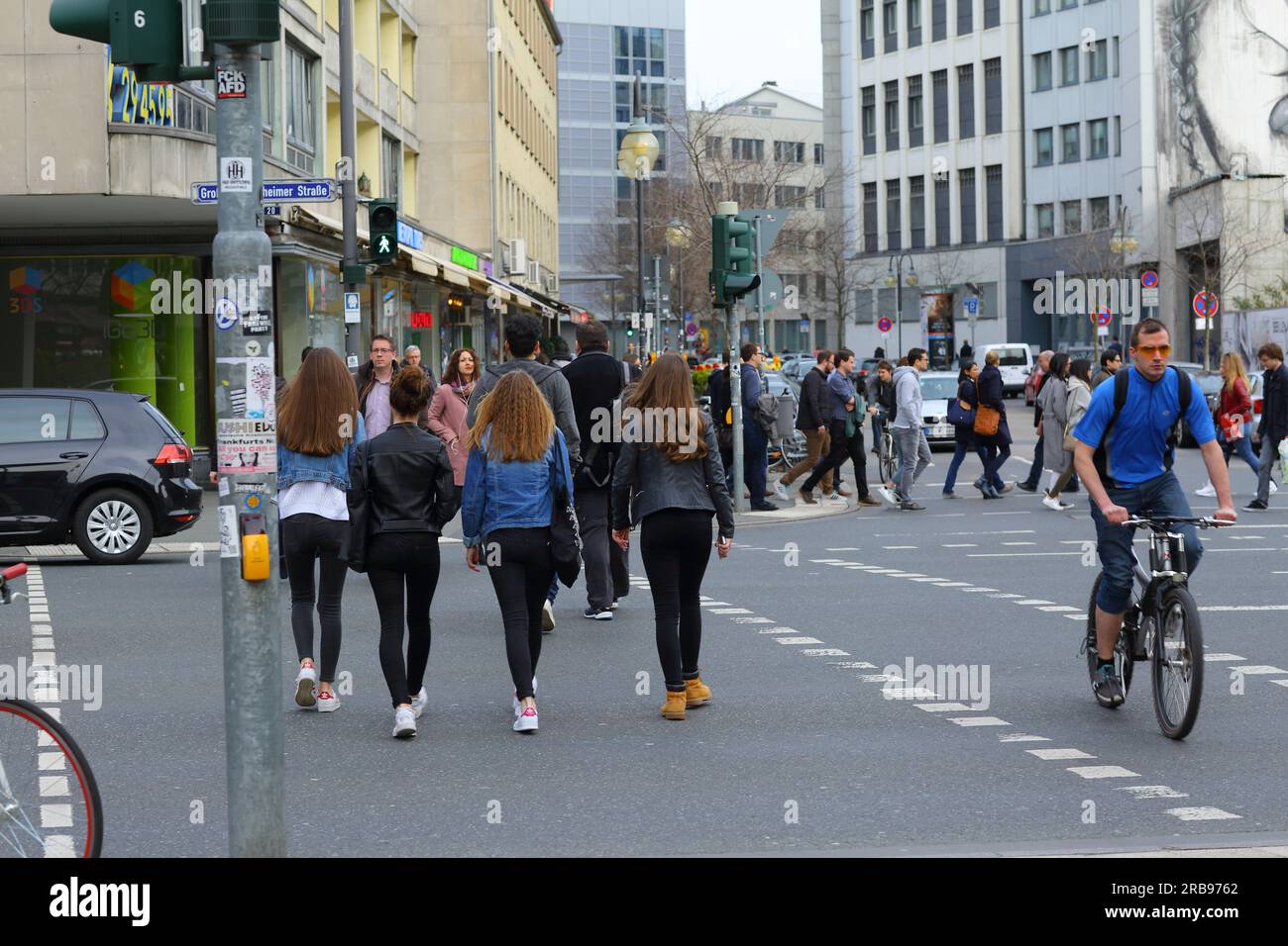 Centro di Francoforte con vista su Stiftstrasse , Francoforte sul meno, Germania Foto Stock