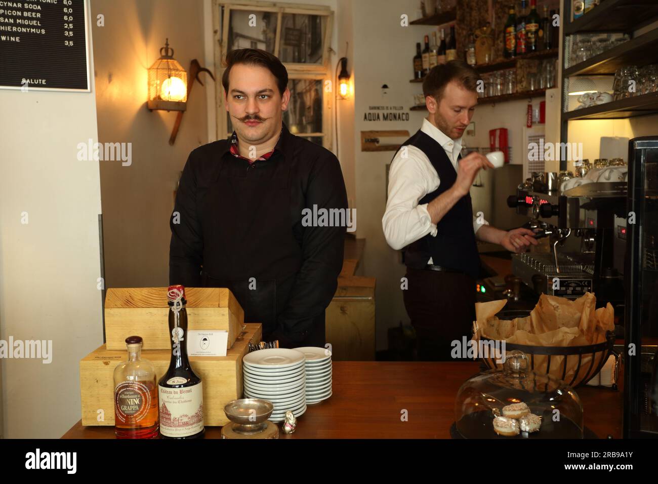 L'espresso Bar Frankfurt am Main, Germania Foto Stock