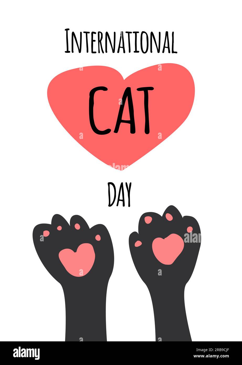 modello di biglietto d'auguri per la giornata mondiale del gatto Illustrazione Vettoriale
