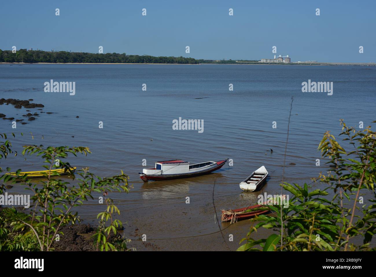 Spiaggia di Itupanema a Barcarena. Amazônia, Brasile Foto Stock