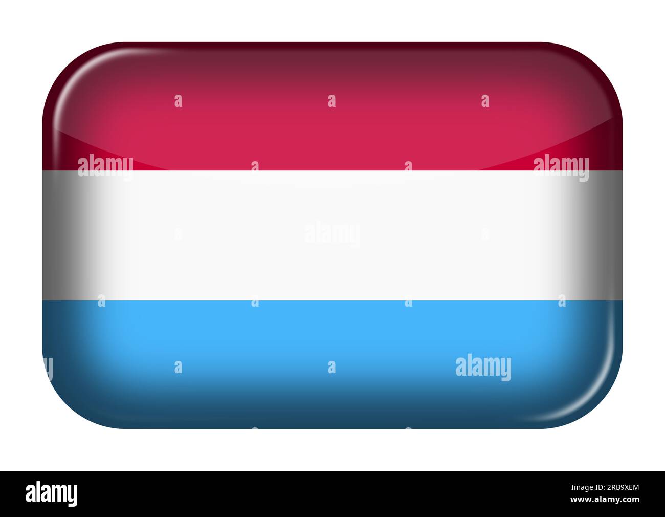 Pulsante icona Web Lussemburgo con illustrazione 3d del tracciato di ritaglio Foto Stock