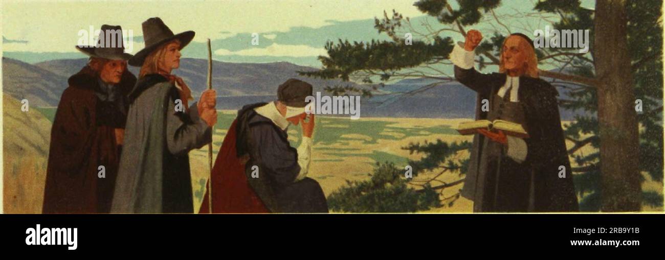 2) The Puritans 1909 di Francis Davis Millet Foto Stock