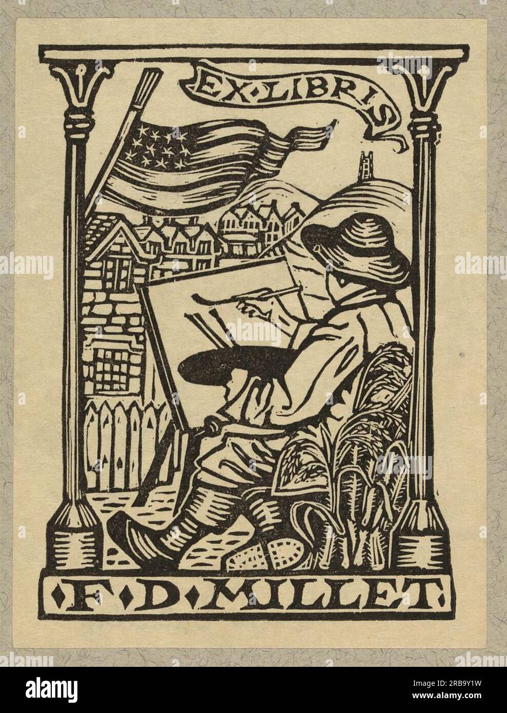 Ex Libris di Francis Davis Millet Foto Stock