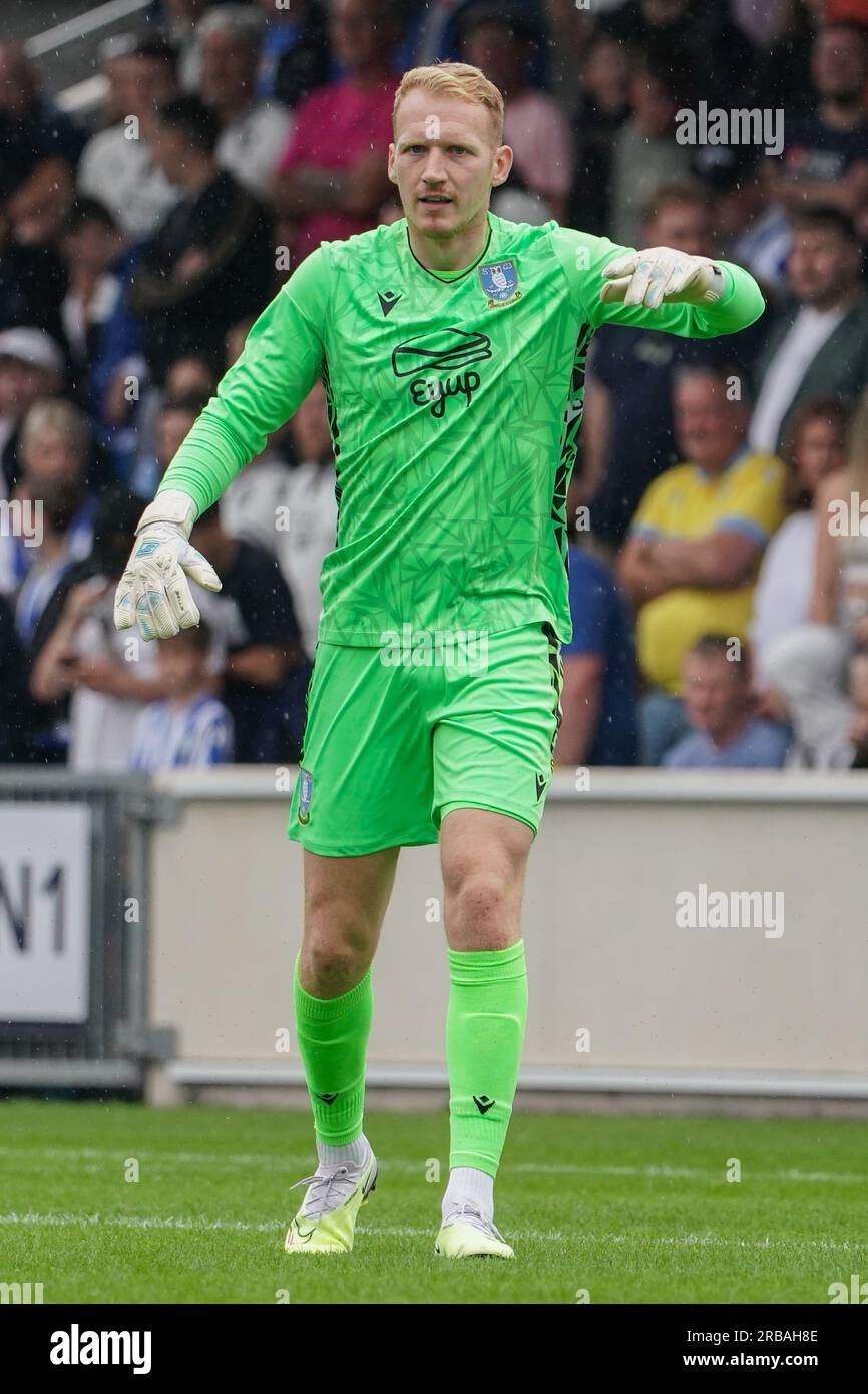 York, Regno Unito. 8 luglio 2023. Sheffield Wednesday portiere Cameron Dawson (25) durante la partita amichevole York City vs Sheffield Wednesday al LNER Community Stadium, York, Regno Unito l'8 luglio 2023 Credit: Every Second Media/Alamy Live News Foto Stock