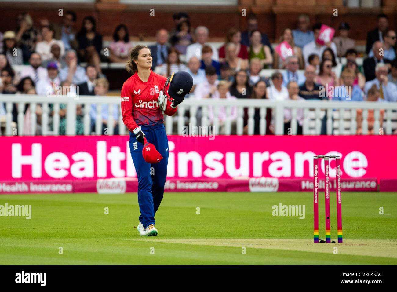 Londra, Regno Unito. 8 luglio 2023. Amy Jones (Inghilterra) durante la terza partita Vitality IT20 della serie Womens Ashes del 2023 tra Inghilterra e Australia al Lords Cricket Ground di Londra. (Liam Asman/SPP) credito: SPP Sport Press Photo. /Alamy Live News Foto Stock