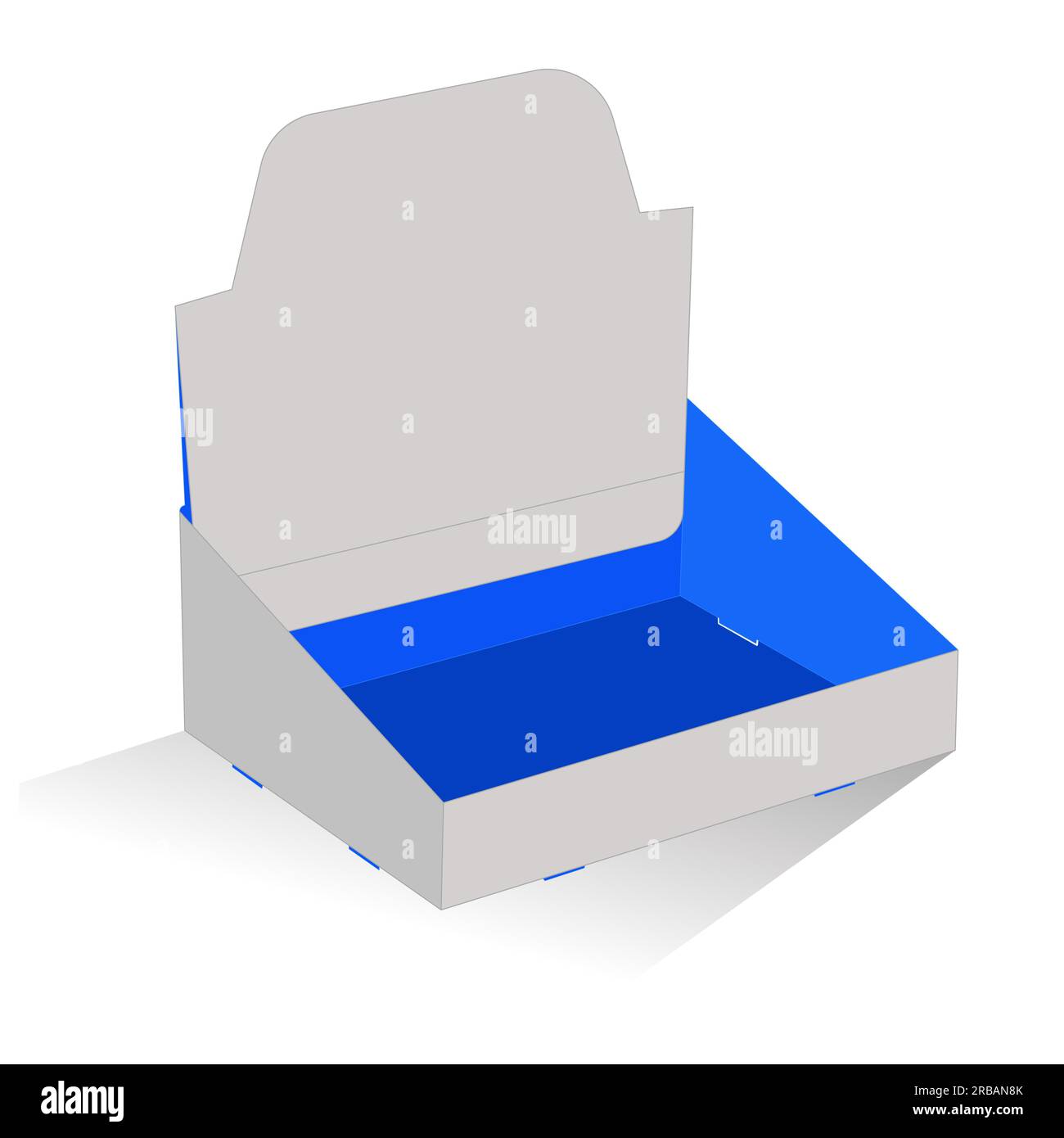 Display box, Self box, display blank box 3D white render box vettoriale e colore modificabile anche per il mock-up Illustrazione Vettoriale