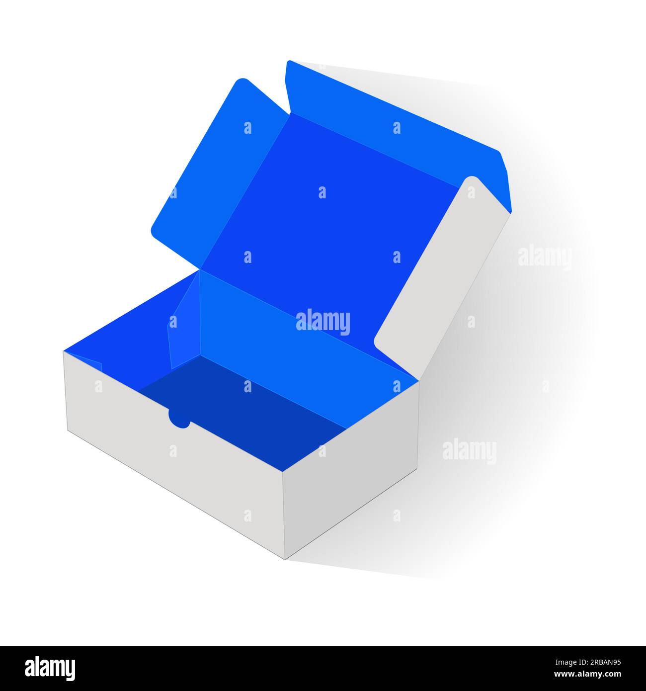 Illustrazione vettoriale Food Box di colore bianco per scopi mock-up. Scatola per dolci, scatola per alimenti, nuova scatola per alimenti moderna e a basso costo e facile da usare Illustrazione Vettoriale