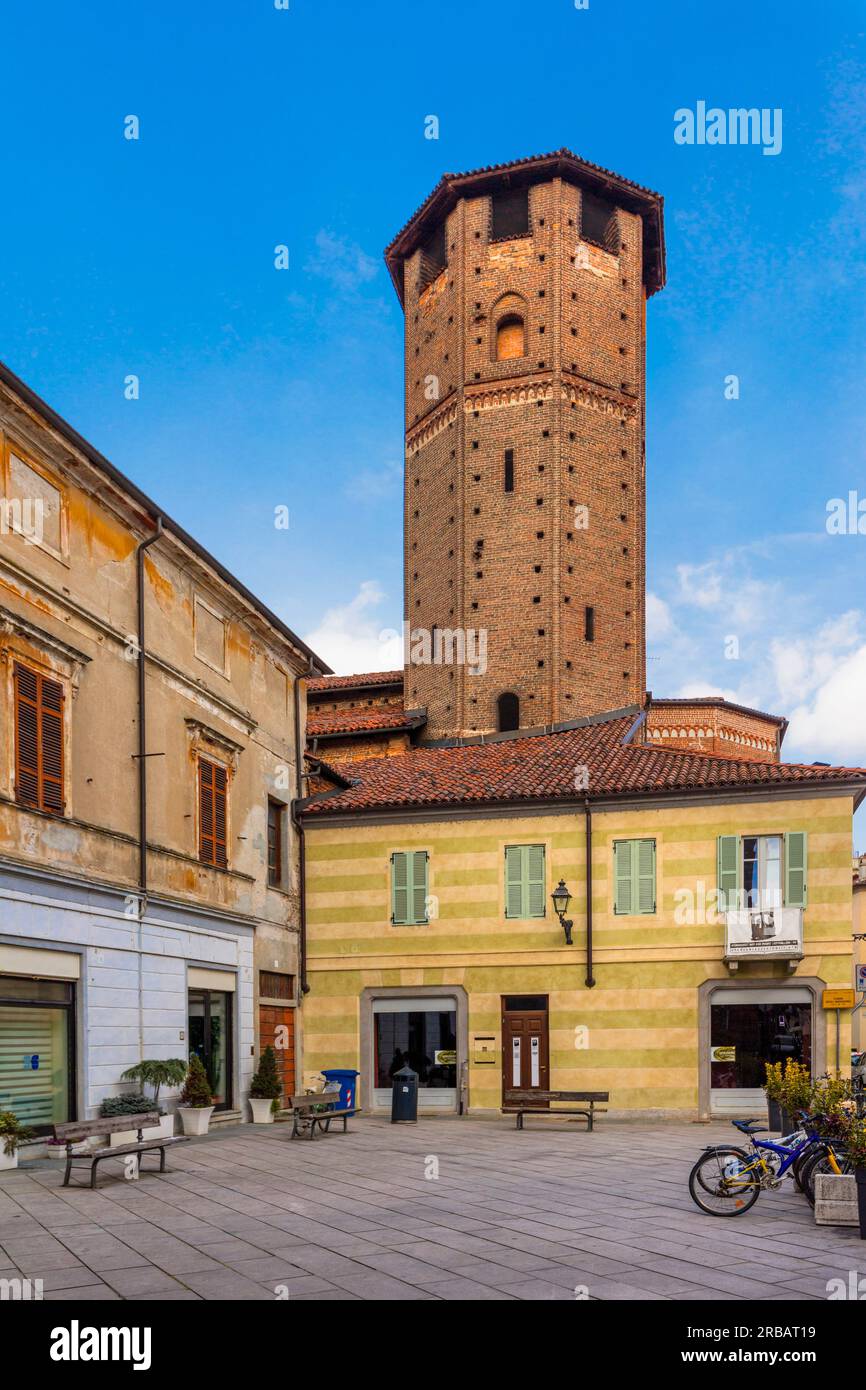 Torre Avogadro, Vercelli, Piemonte, Italia Foto Stock