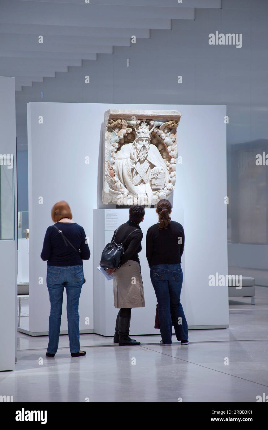 Chaumont-en-Bassigny, frammento, decorazione, cappella del Santo Sepolcro, benedizione eterna del padre circondata da angeli, lente del Louvre, Francia Foto Stock