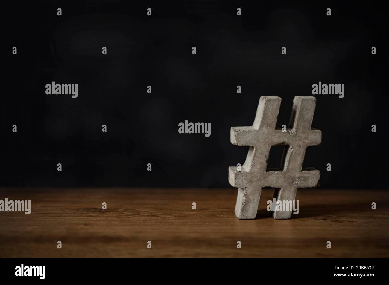 #Hashtag aus Beton Foto Stock