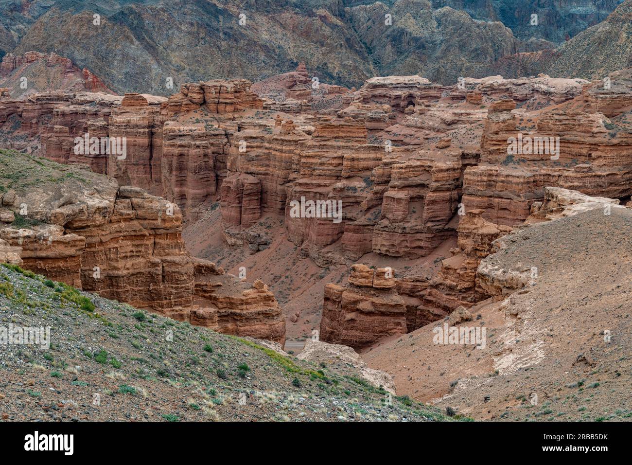 Canyon di arenaria di Charyn, montagne di Tian shan, Kazakistan Foto Stock