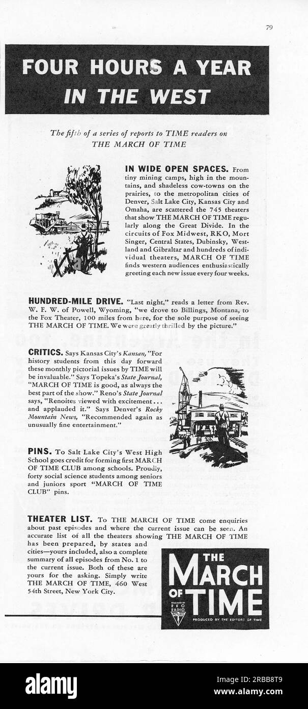 Vintage Time Magazine 21 settembre 1936 annuncio numero, USA Foto Stock