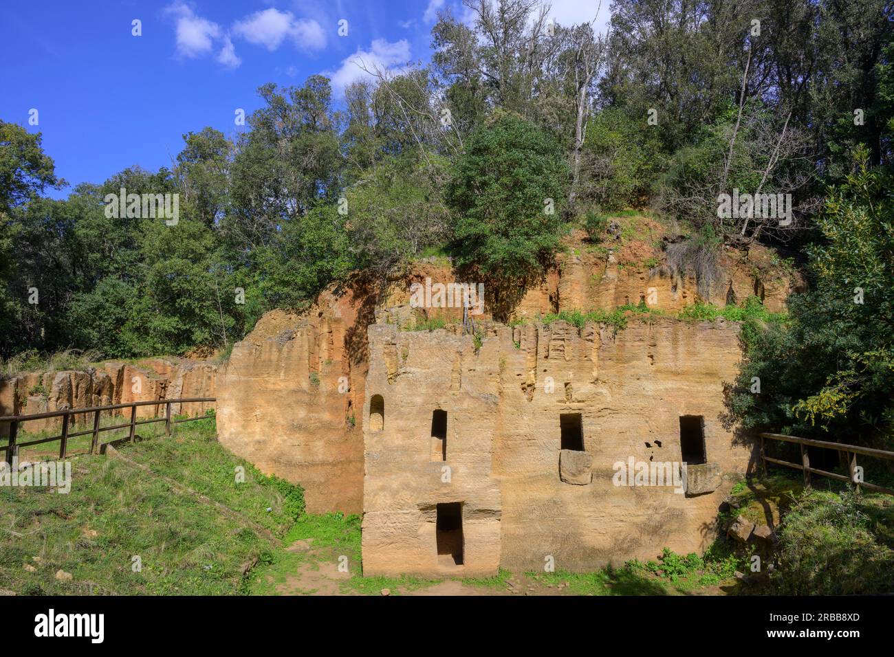 Necropoli etrusca la Cava del Tufo, Populonia, Piombino, Provincia di Livorno, ItalyNecropolis la Cava del Tufo, Populonia, Piombino, Provincia di Foto Stock