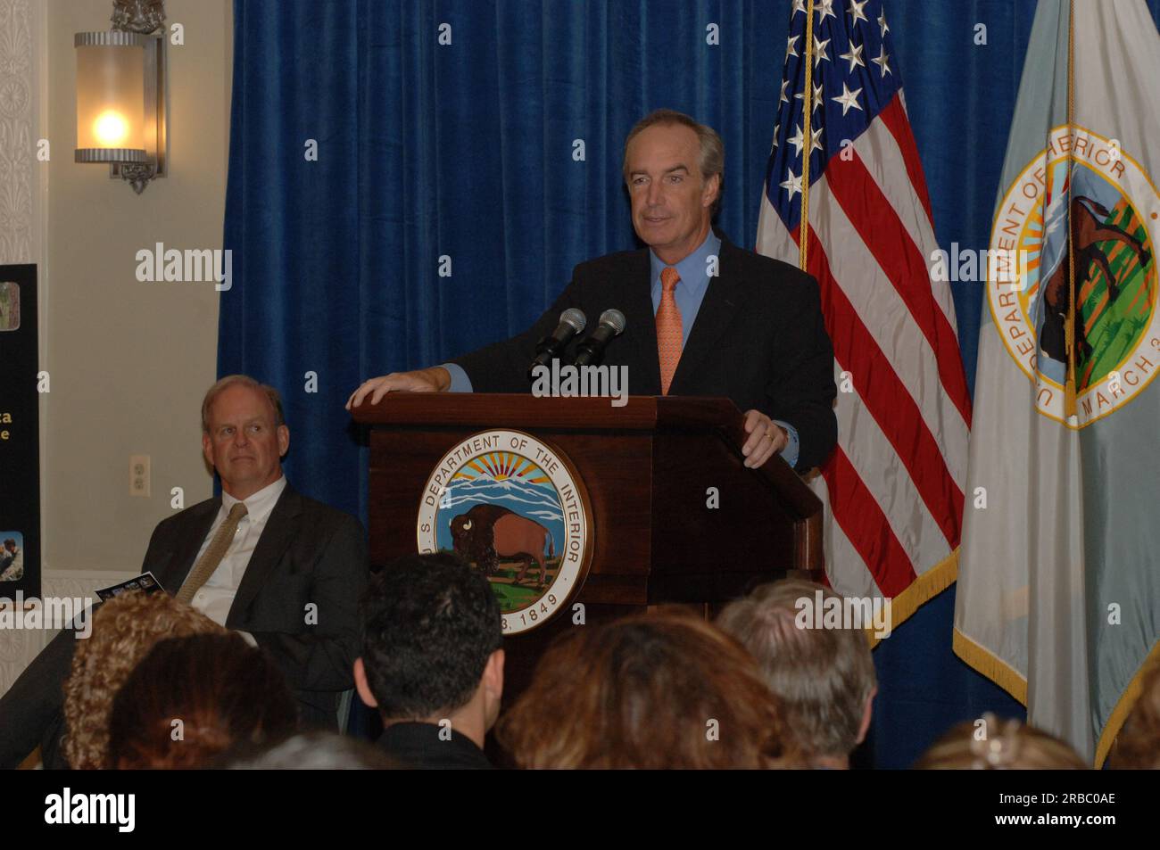 Evento che segna la pubblicazione della relazione sulle prestazioni e la responsabilità degli interni per l'esercizio fiscale 2007, con osservazioni del segretario Dirk Kempthorne, del vicesegretario P. Lynn Scarlett, del vicesegretario associato James Cason e di altri alti funzionari Foto Stock