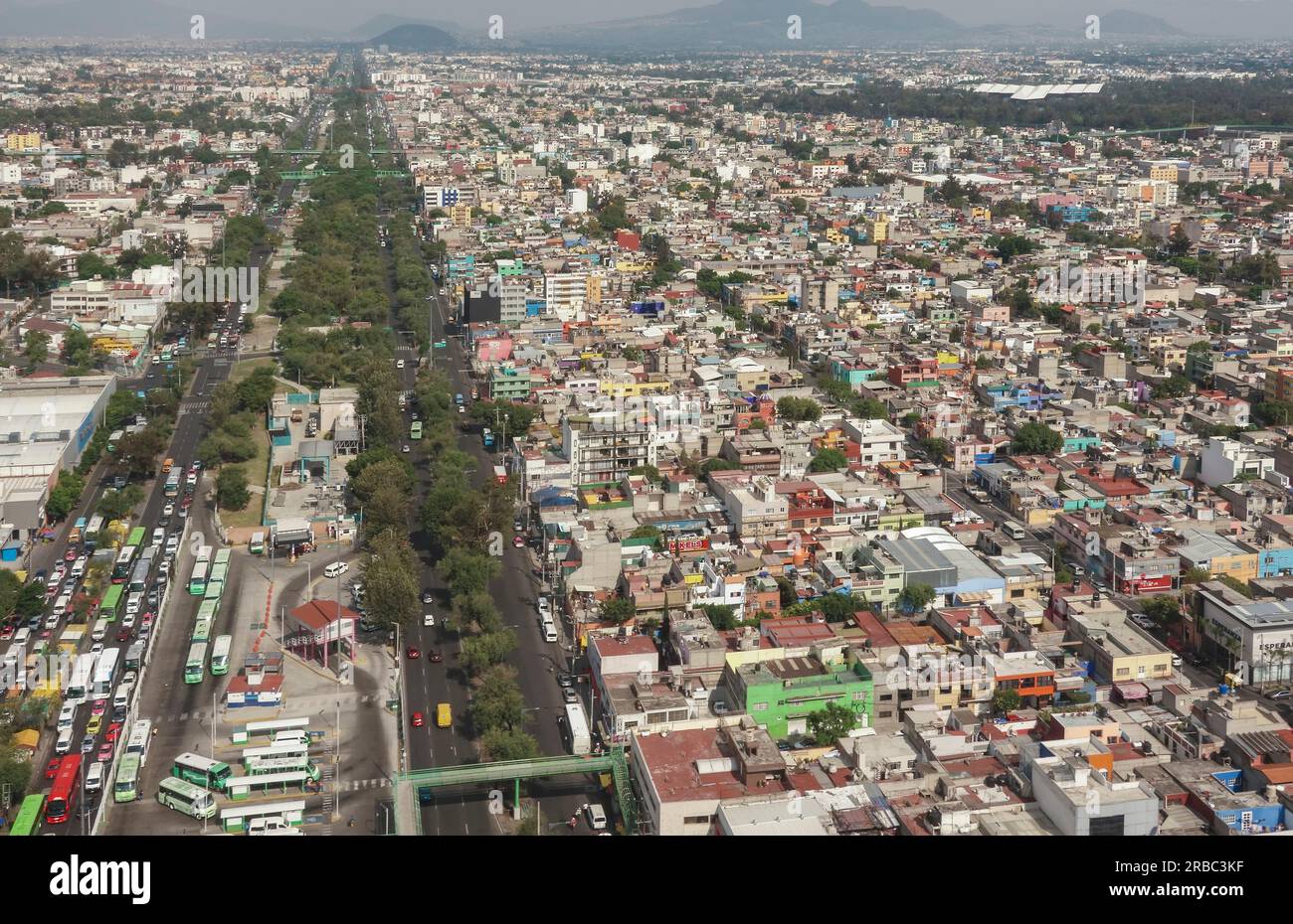 Paesaggio urbano aereo di città del Messico, Messico Foto Stock